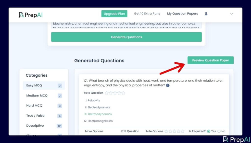 Click on Preview Question Paper