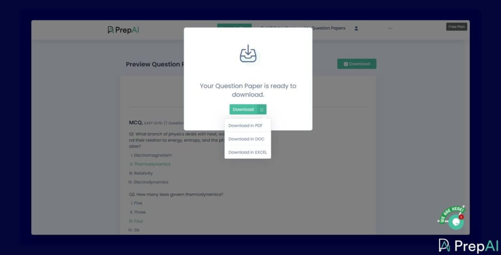 Download question paper in PDF, DOC or EXCEL